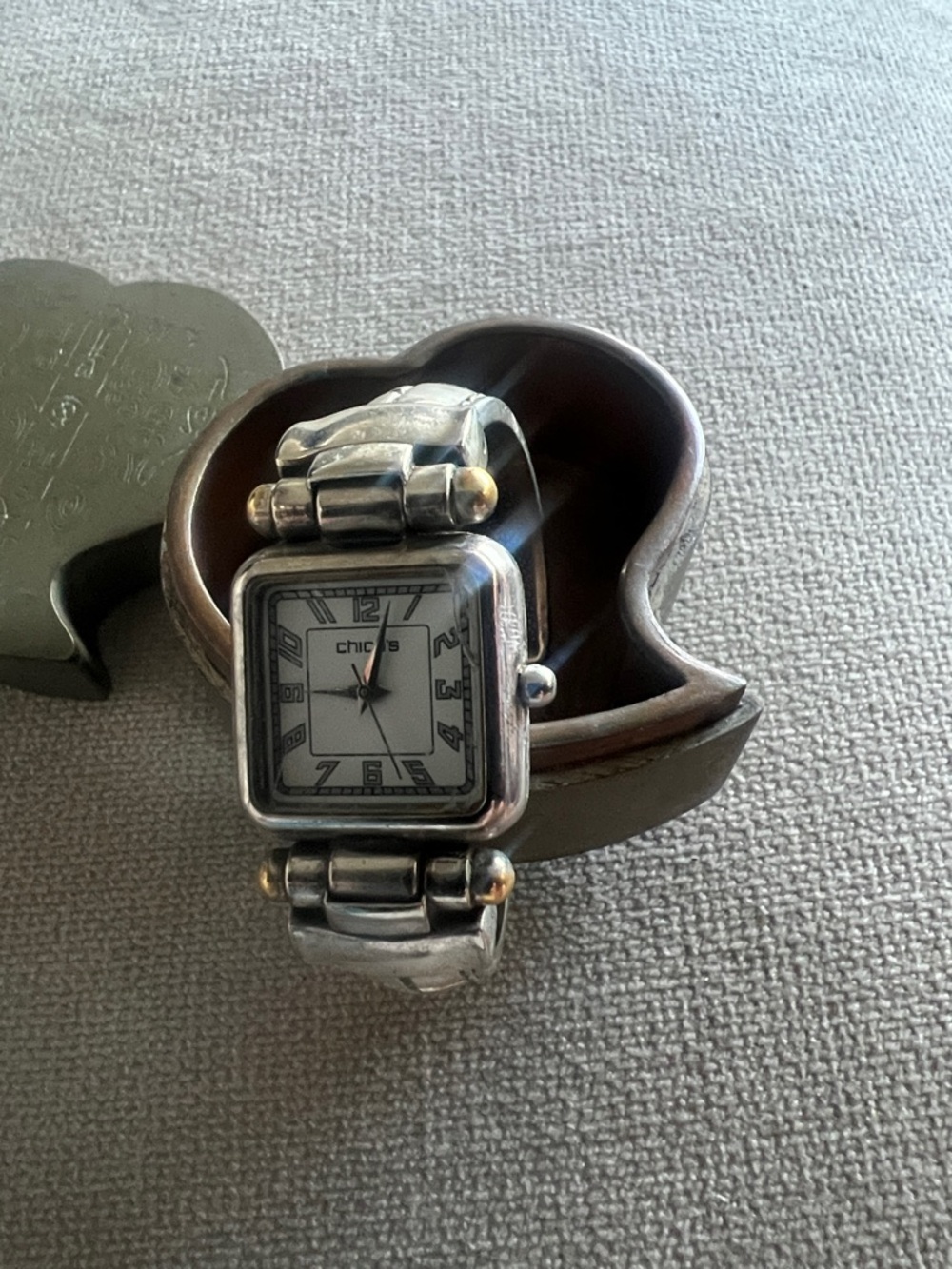 Chico's Two-Tone Square Face Bracelet Watch - Silver and Gold